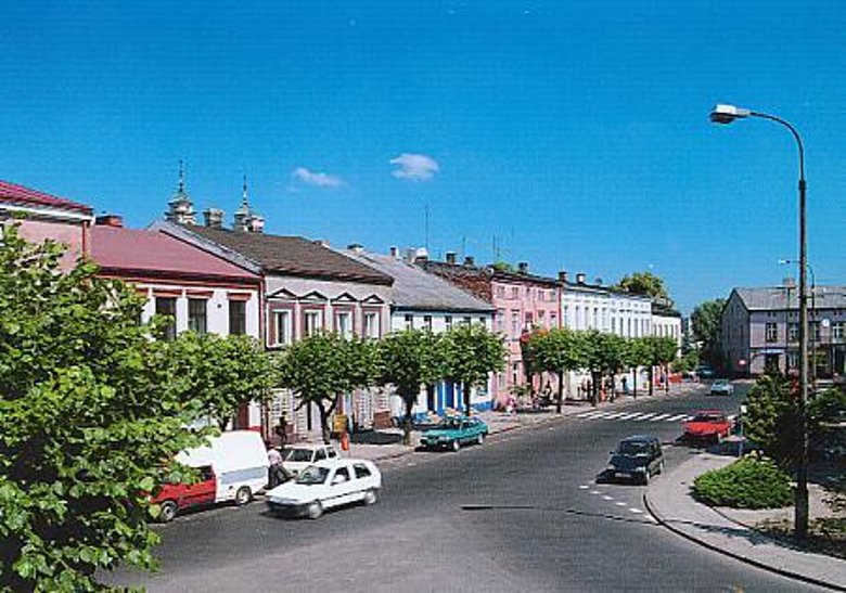 Ein Stadtbild der Partnergemeinde Praszka in Polen